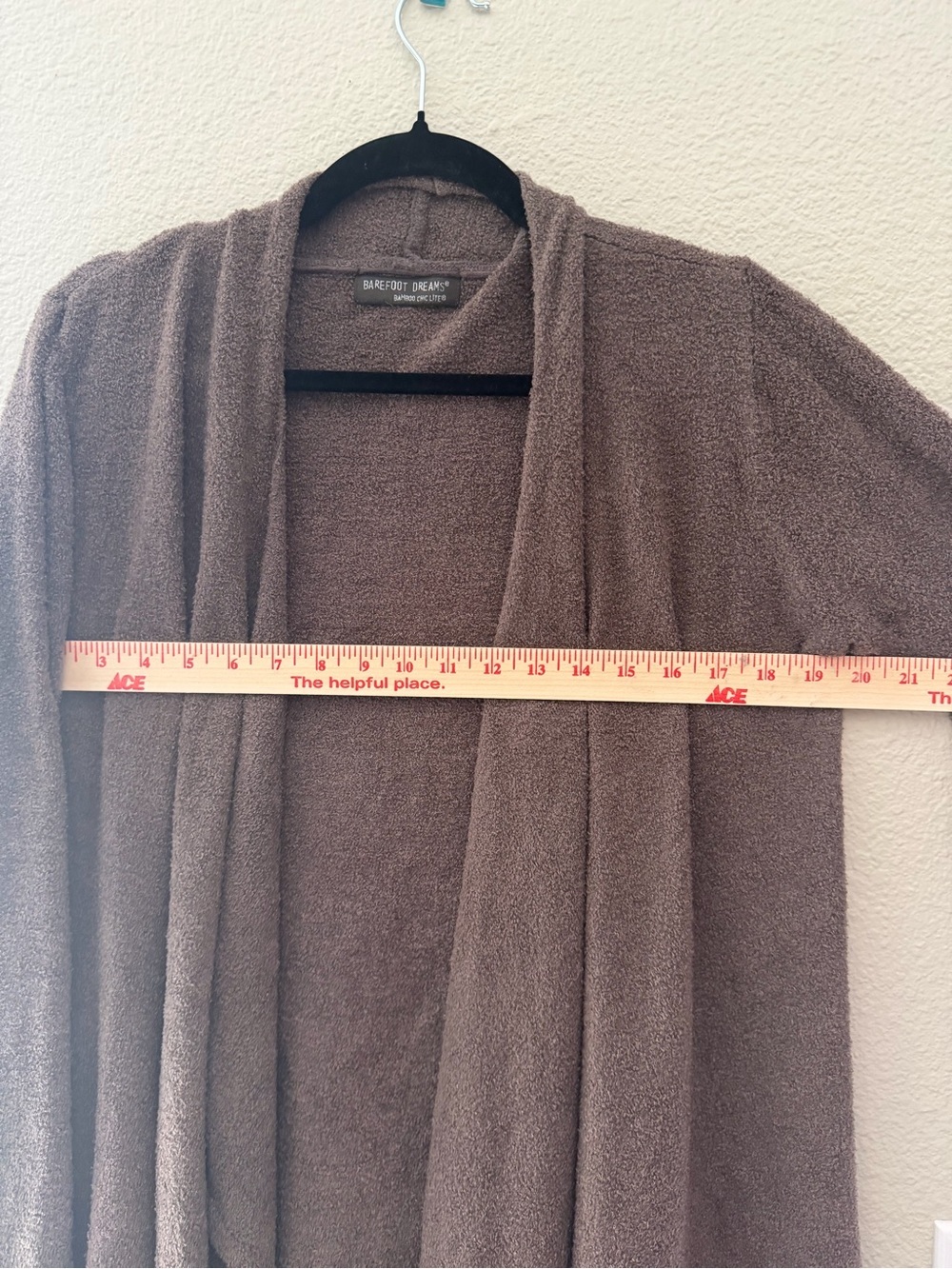 Barefoot Dreams Draped Open-Front Cardigan in Taupe/Brown- Bamboo Chic Lite - Picture 8 of 9